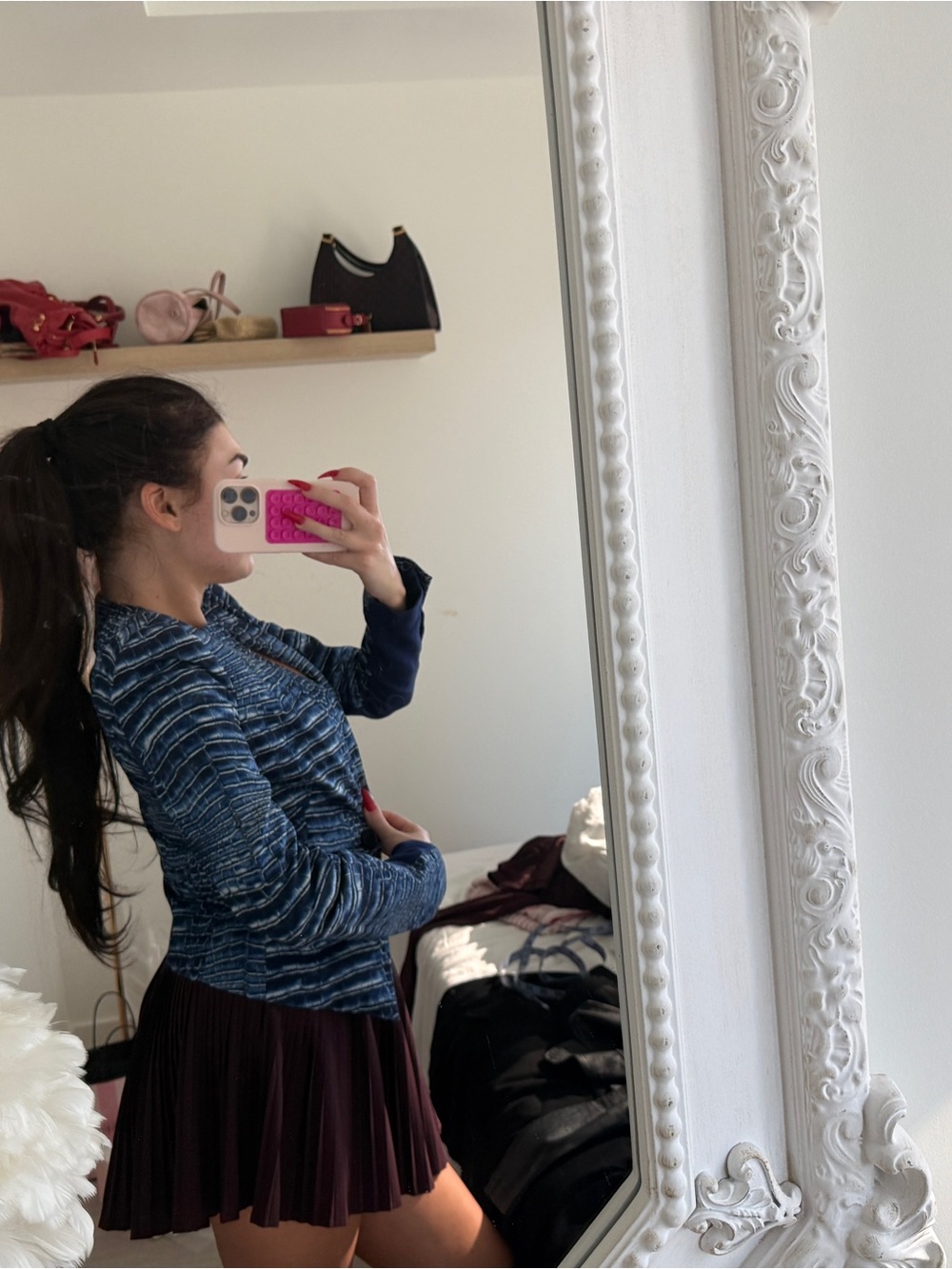 BCBGMAXAZRIA Blue Crocodile Print Jordyn Structured Blazer - Picture 14 of 15